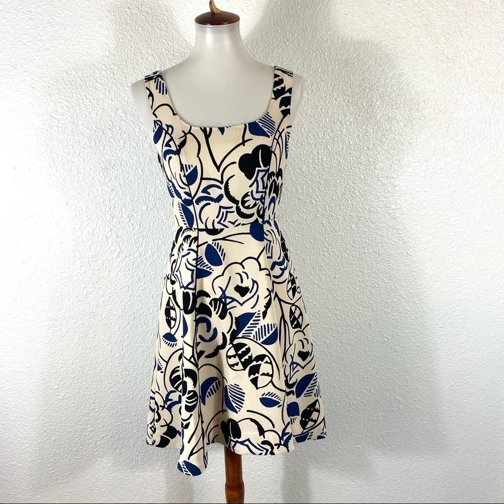 Anthropologie Vanessa Virginia Ink Set Bloom Dress